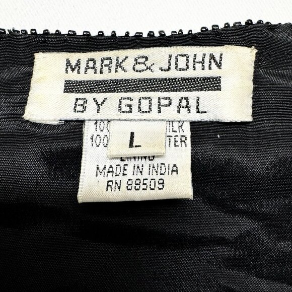 Vintage Black Silk Evening Jacket Heavily Beaded Sequin Formal Event - Picture 8 of 9